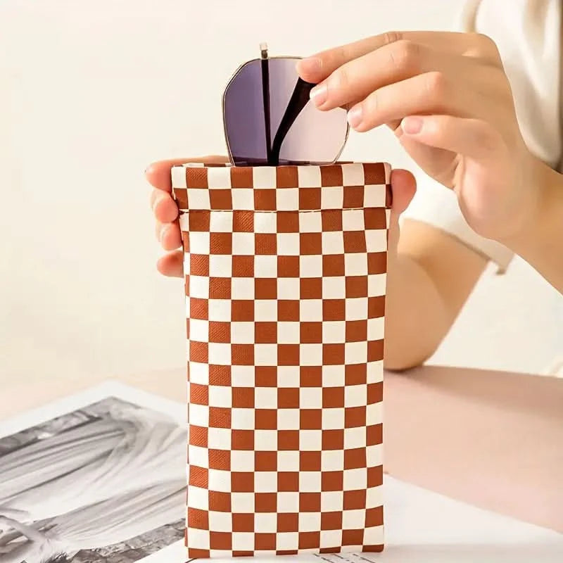 Checkered Sunglasses Pouch