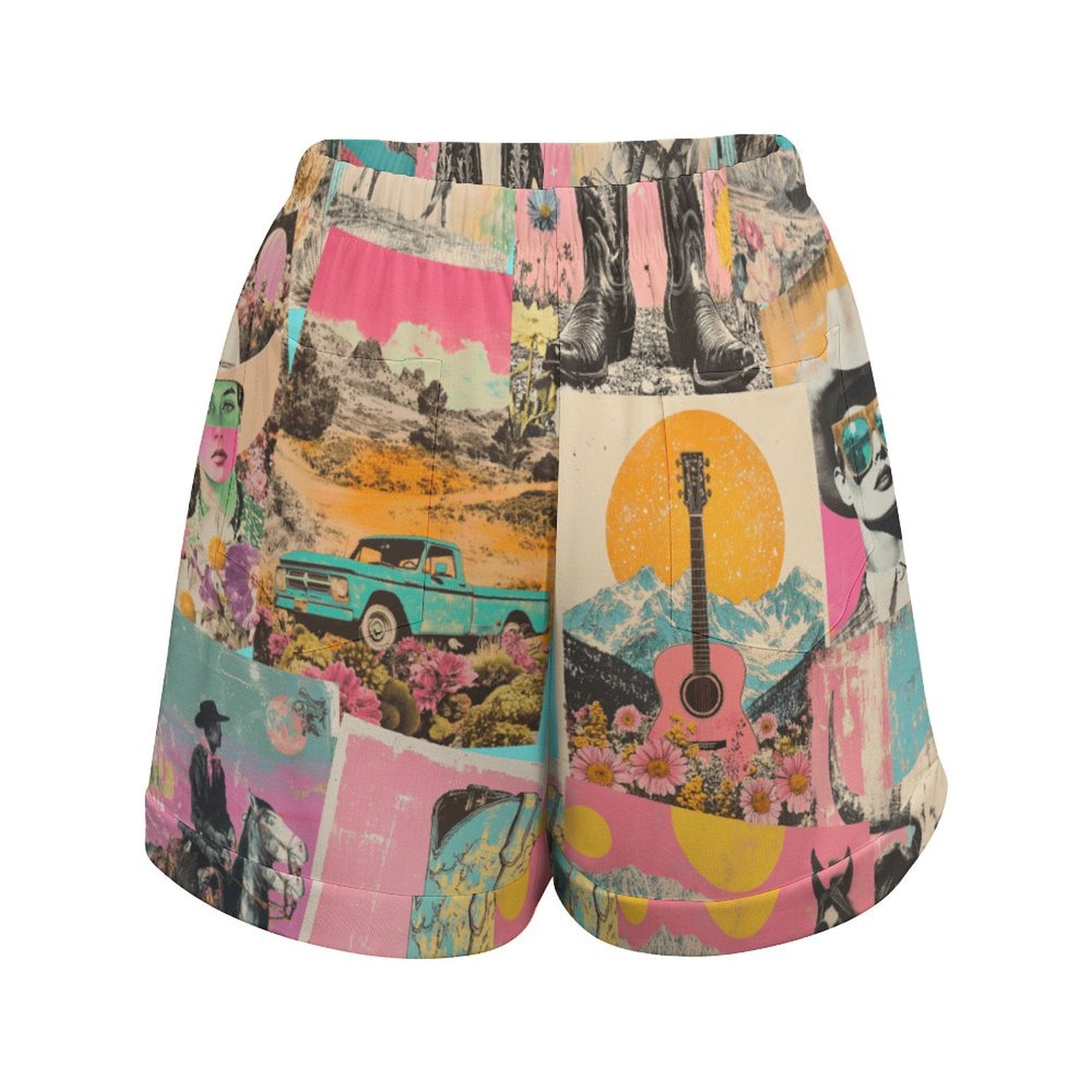 Baha Ranch Retro Pop Western Vintage Drawstring Women's Shorts