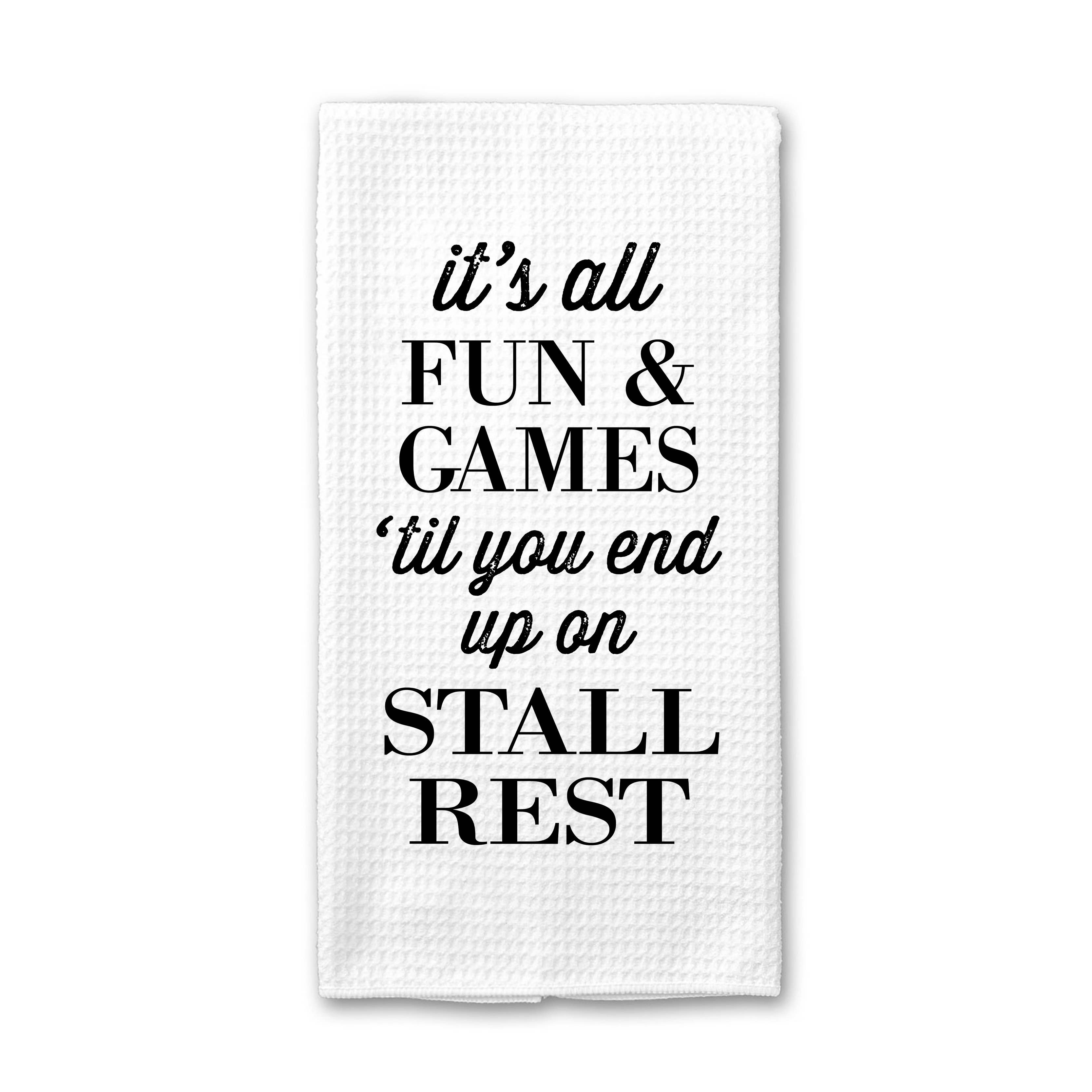 Stall Rest Funny Horse Towel, Equine Gift for Horse Lovers