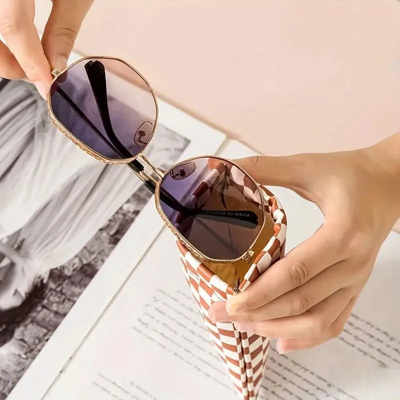Checkered Sunglasses Pouch
