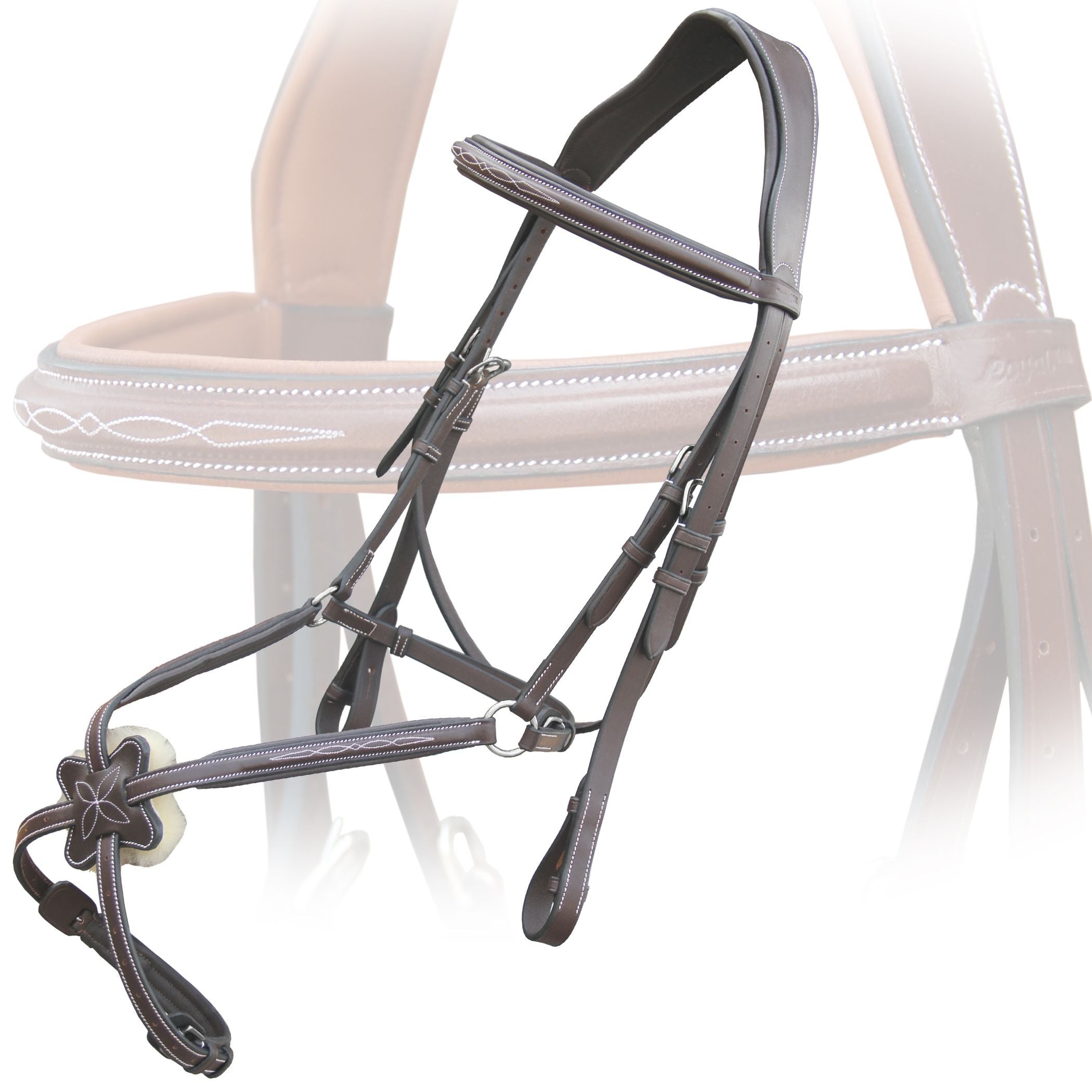 ExionPro Padded Ear Free Monocrown Crown Piece Figure 8 Bridle & Reins