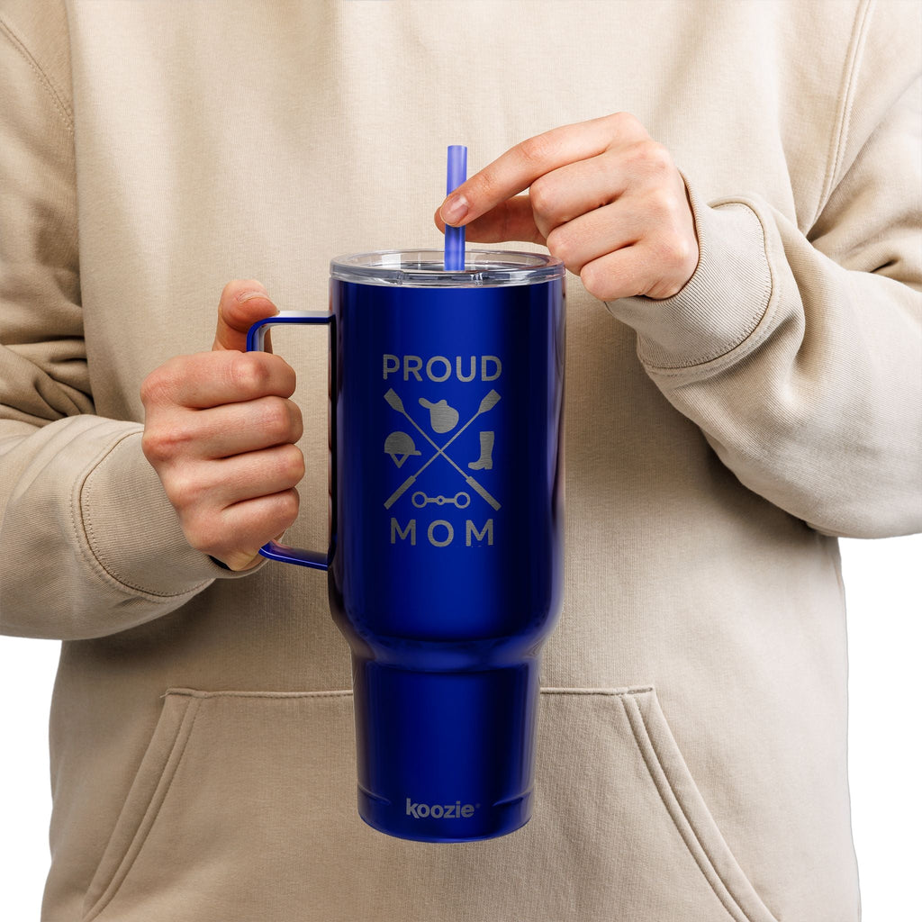Insulated Tumbler with Lid, 40oz (Engraving) - Proud Mom - Crops Cross