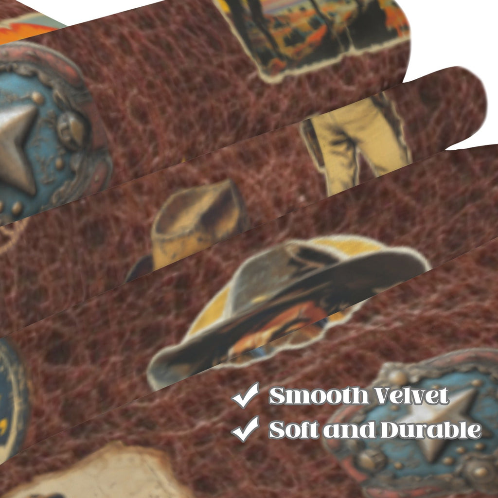 Vintage Cowboy Collage Western Curtains 52" x 63" Made in America