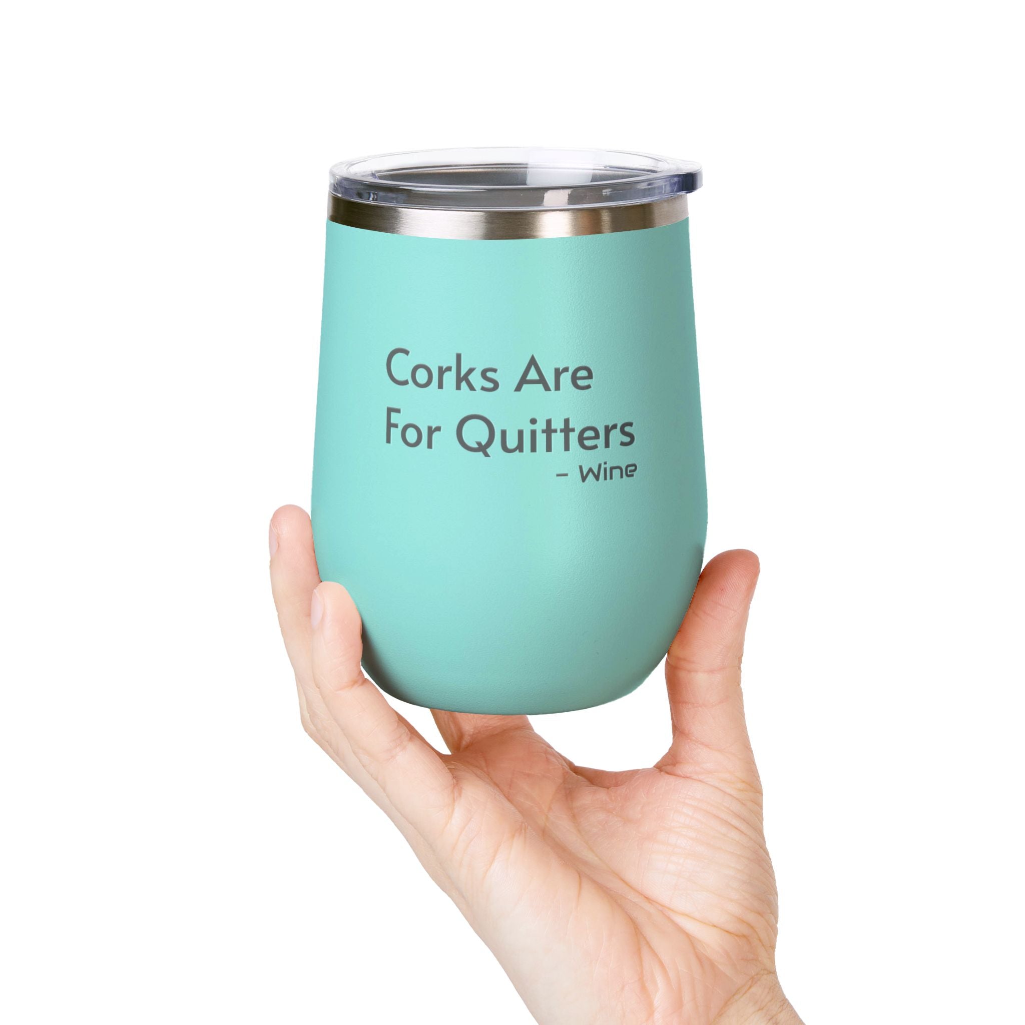 Wine Tumbler, 12oz - Corks/Quitters - Pastels