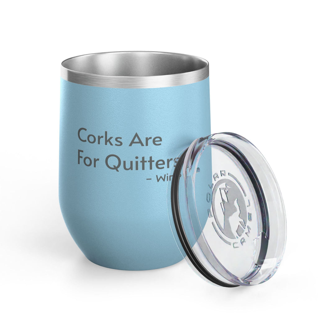 Wine Tumbler, 12oz - Corks/Quitters - Pastels