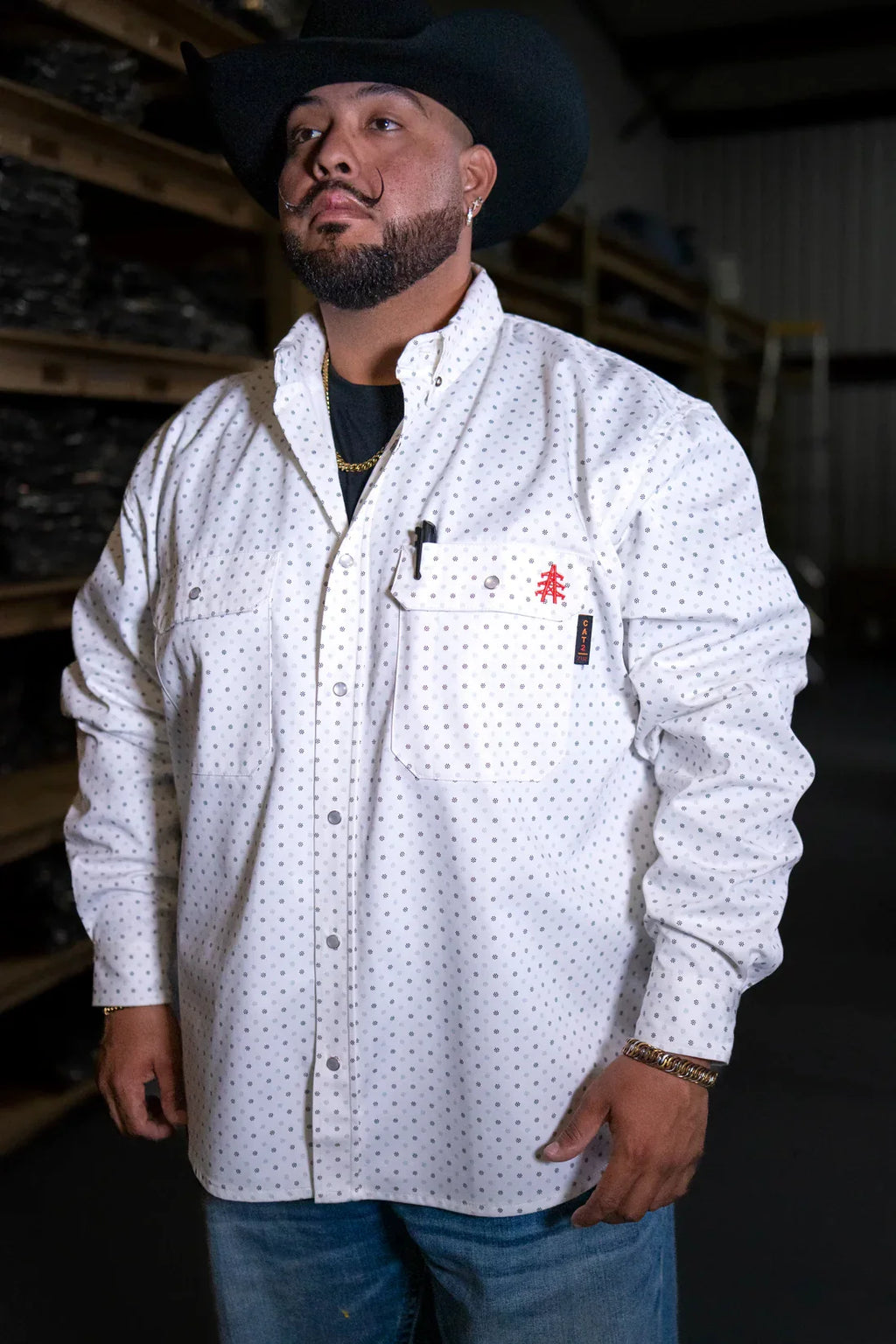 FR Pearl Snap Work Shirt - Phantom White