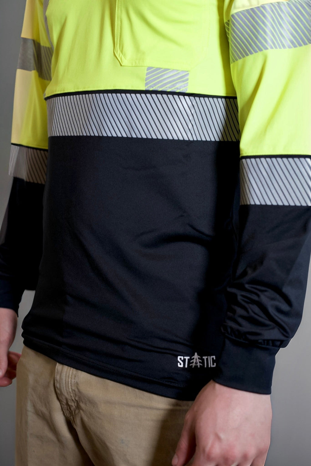 Non FR Hi-Vis Long Sleeve Men's Work Shirt - Neon