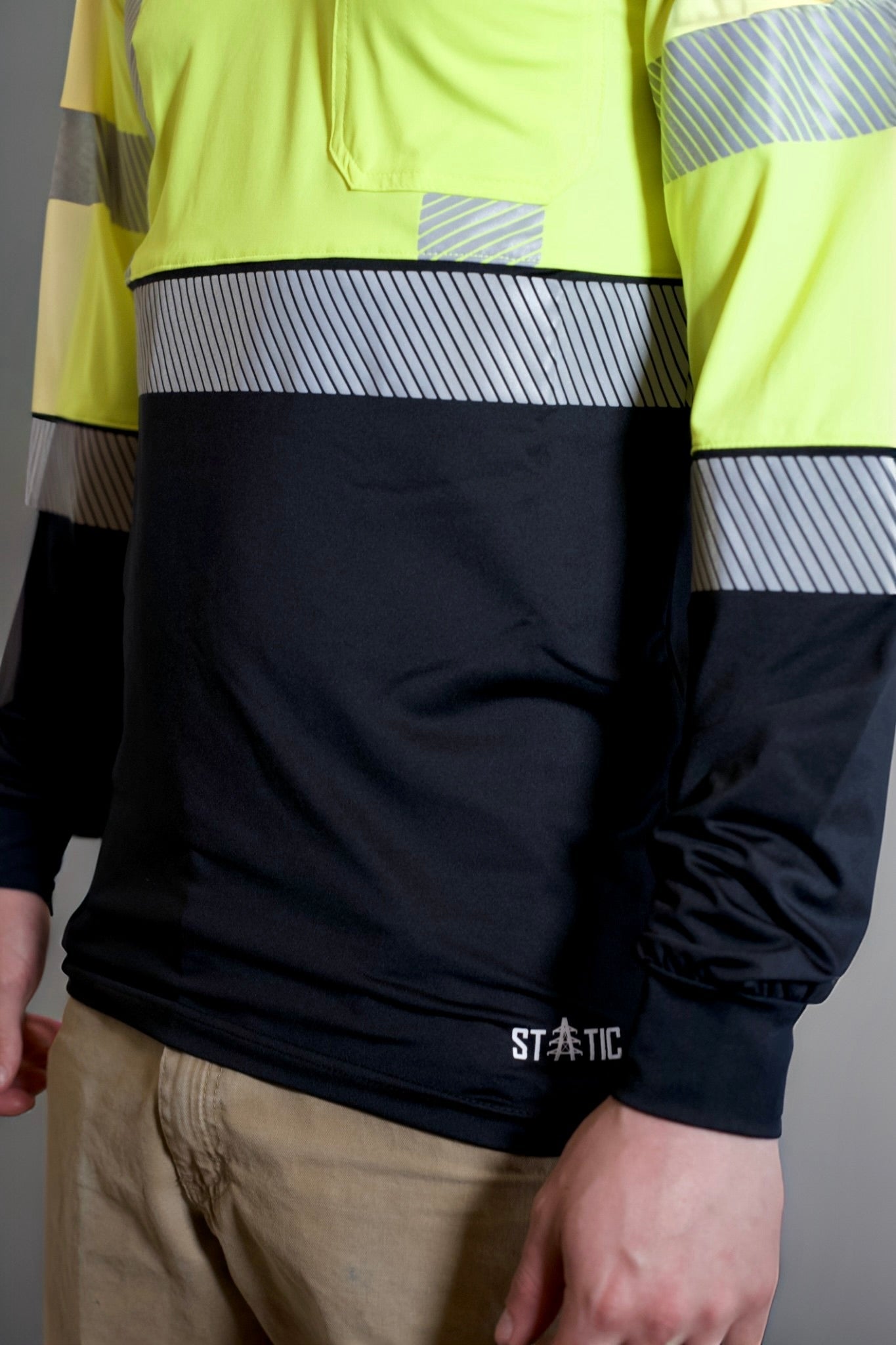 Non FR Hi-Vis Long Sleeve Men's Work Shirt - Neon