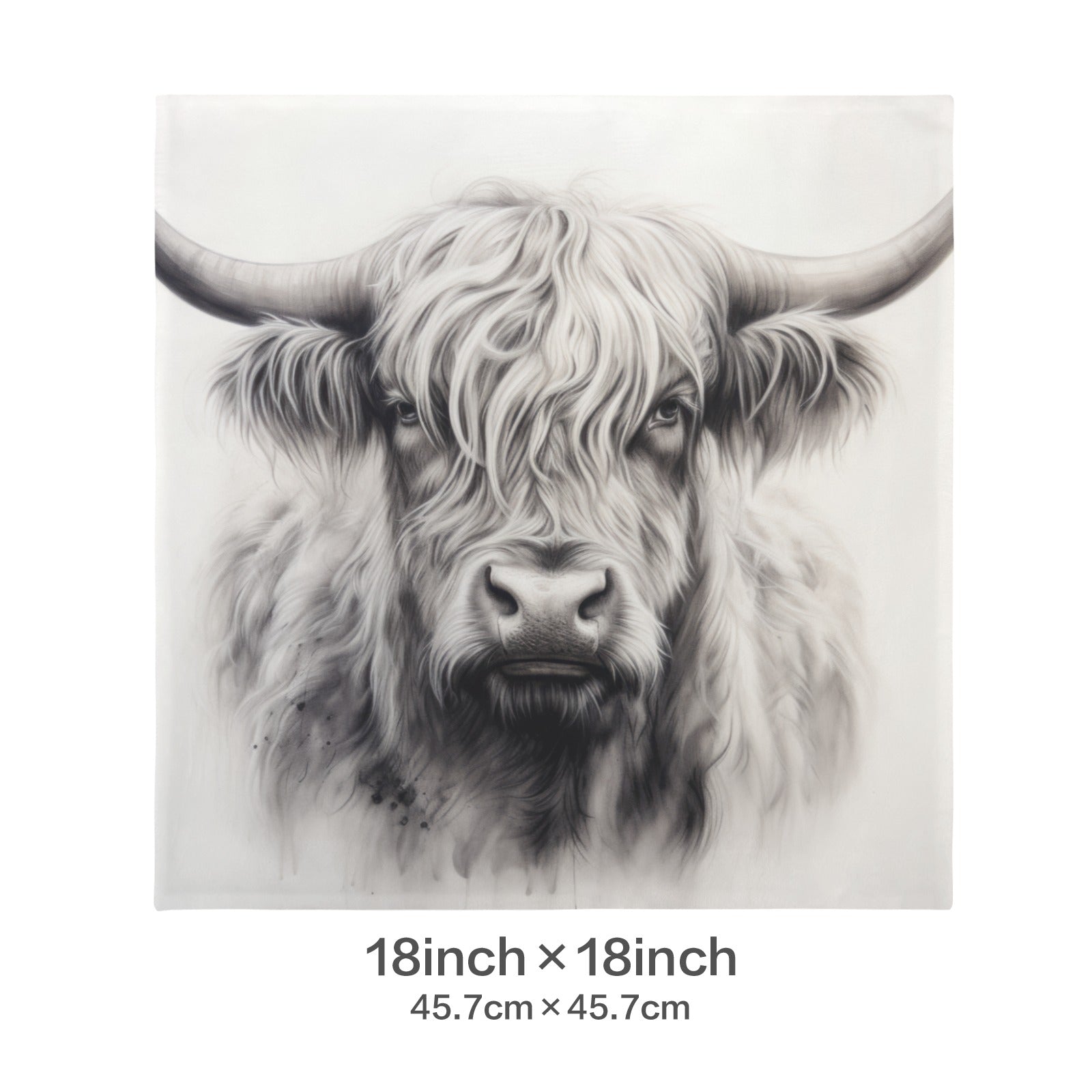 Baha Ranch Black White Highland Velvety Soft Pillow Cover Made in America