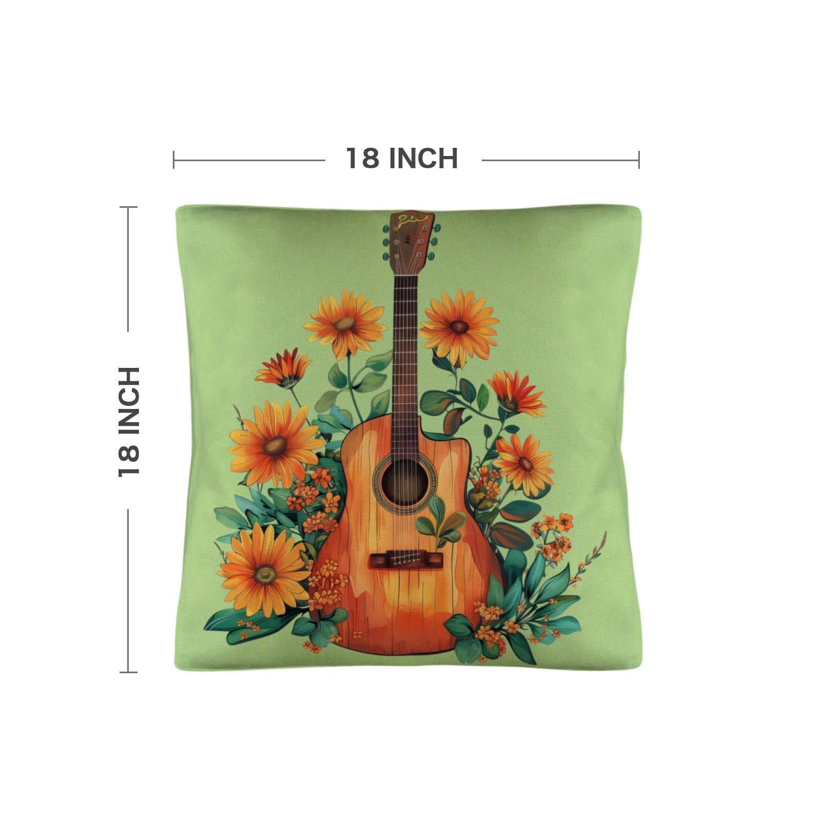 Retro Guitar Pillow Case Made in America