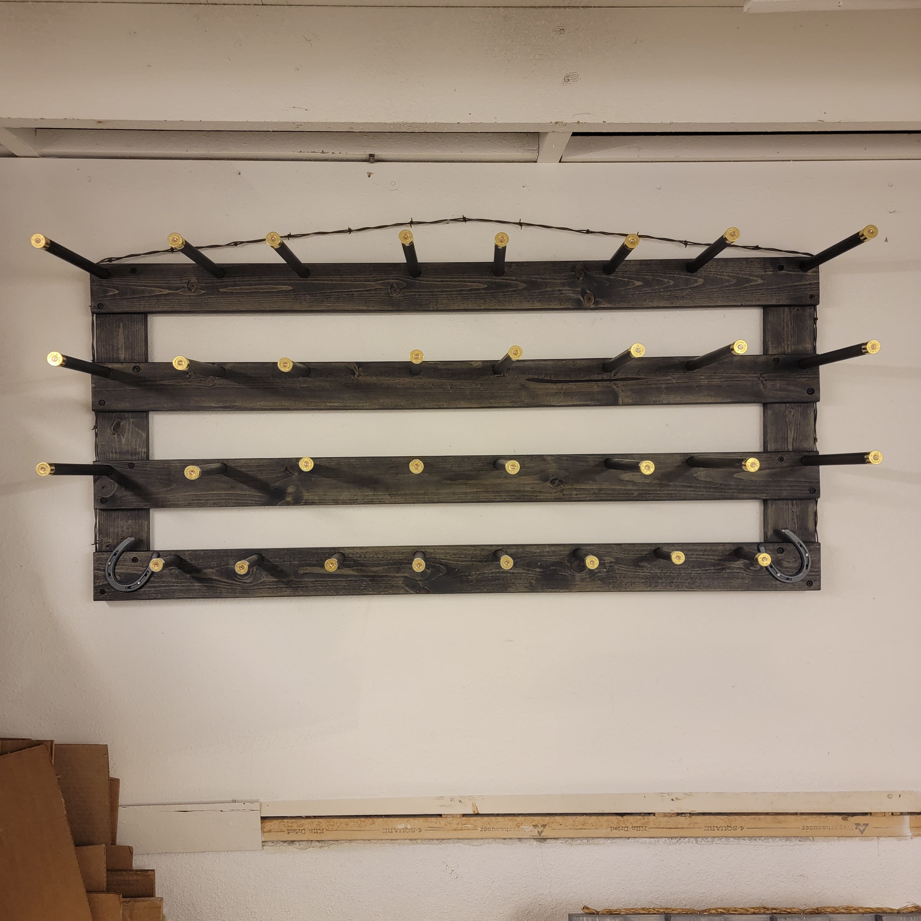 12 Cowboy Hat Rack | Cowboy Hat Holder |  Rustic Western Hat Display | Handcrafted Wooden Organizer | Space-Saving Home Decor | Made in USA