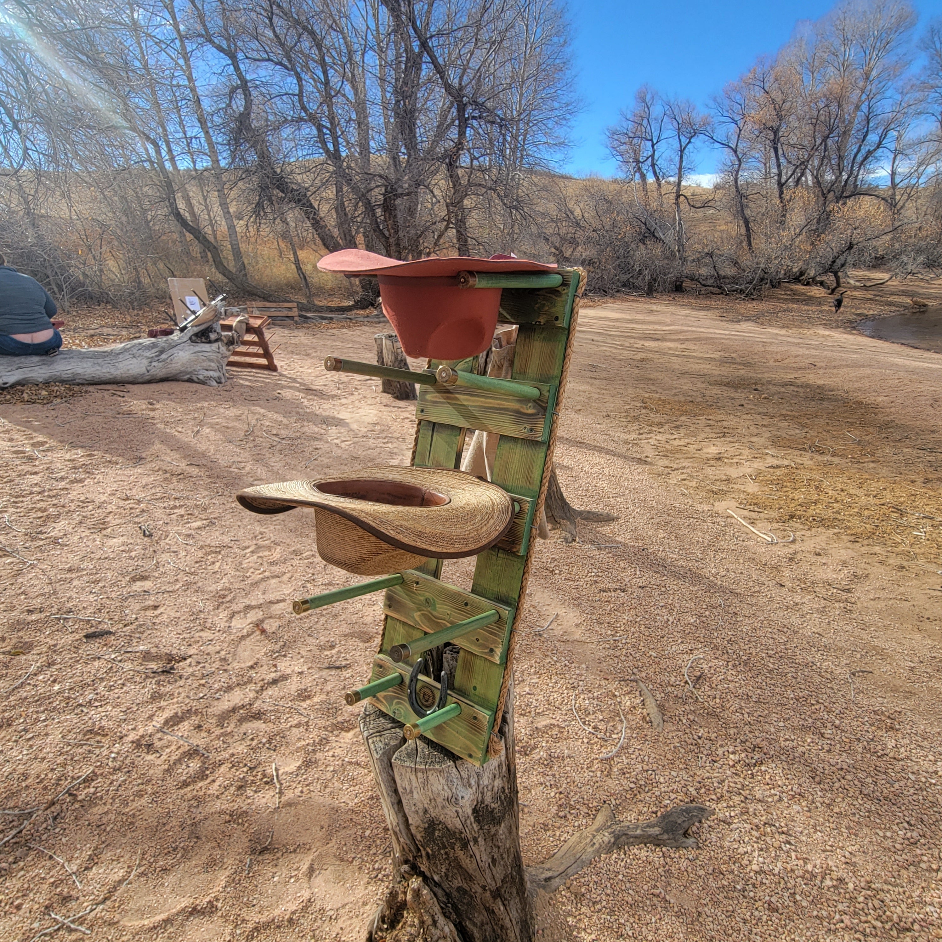 4 Cowboy Hat Rack Vertical | Cowboy Hat Holder |  Rustic Western Hat Display | Handcrafted Wooden Organizer | Space-Saving Home Decor | Made in USA