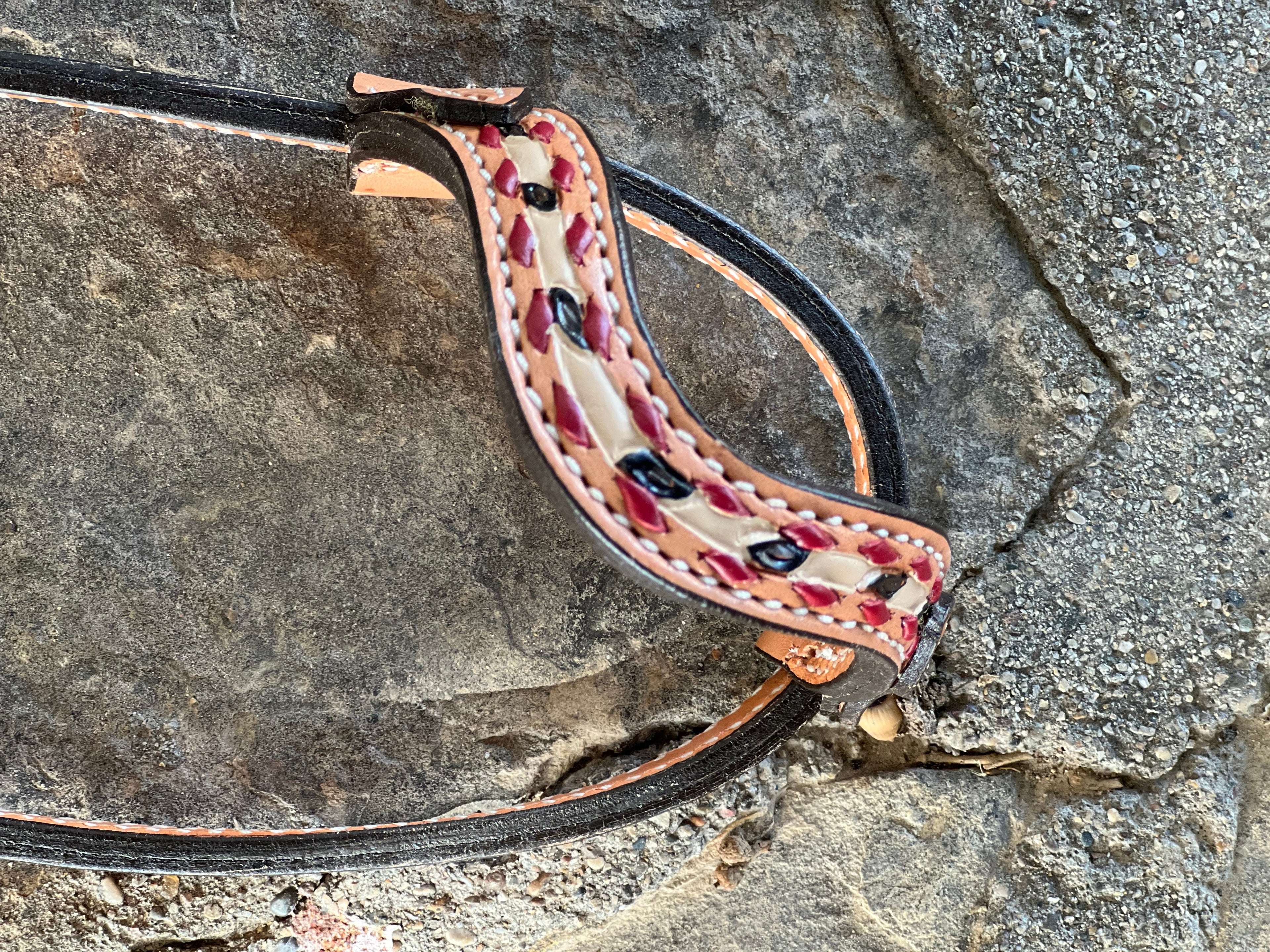 2074- Cheetah Rose 5/8" Wave One Ear Headstall