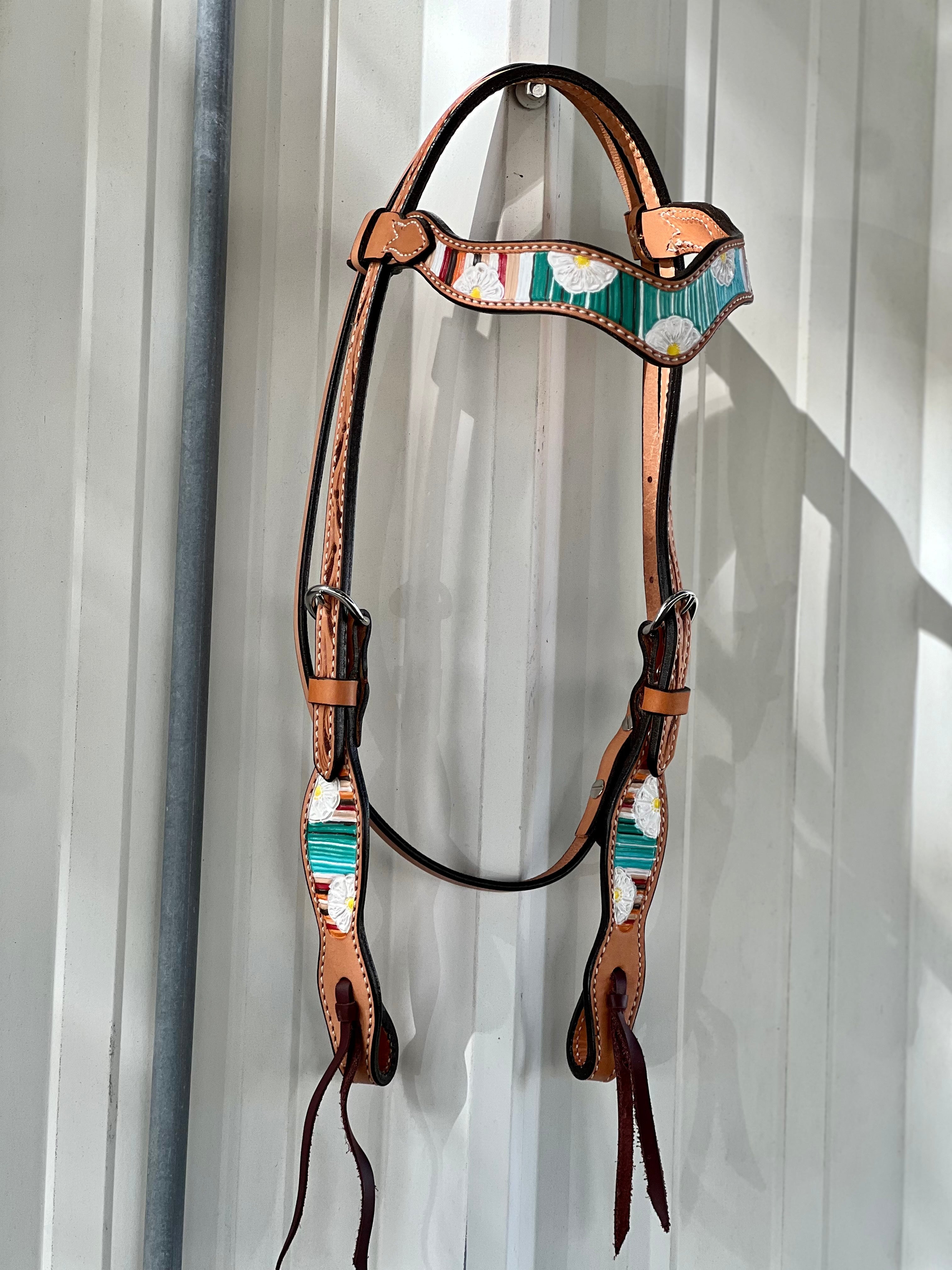 2117- Serape Daisy Headstall