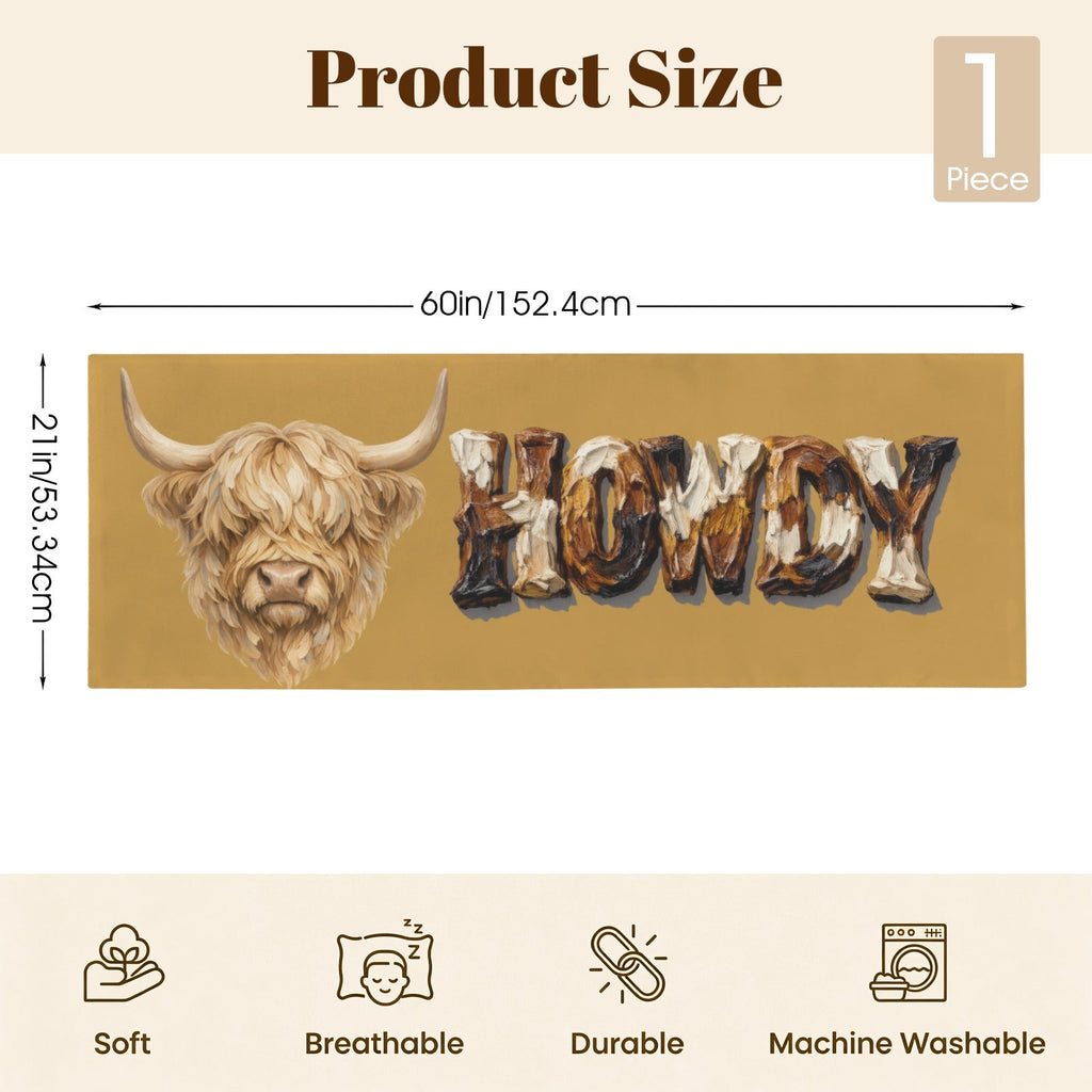 Baha Ranch Howdy Highland Western Body Pillow Made in America