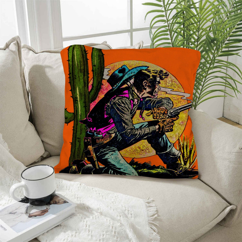 Wild West Cowboy Throw Pillow Case