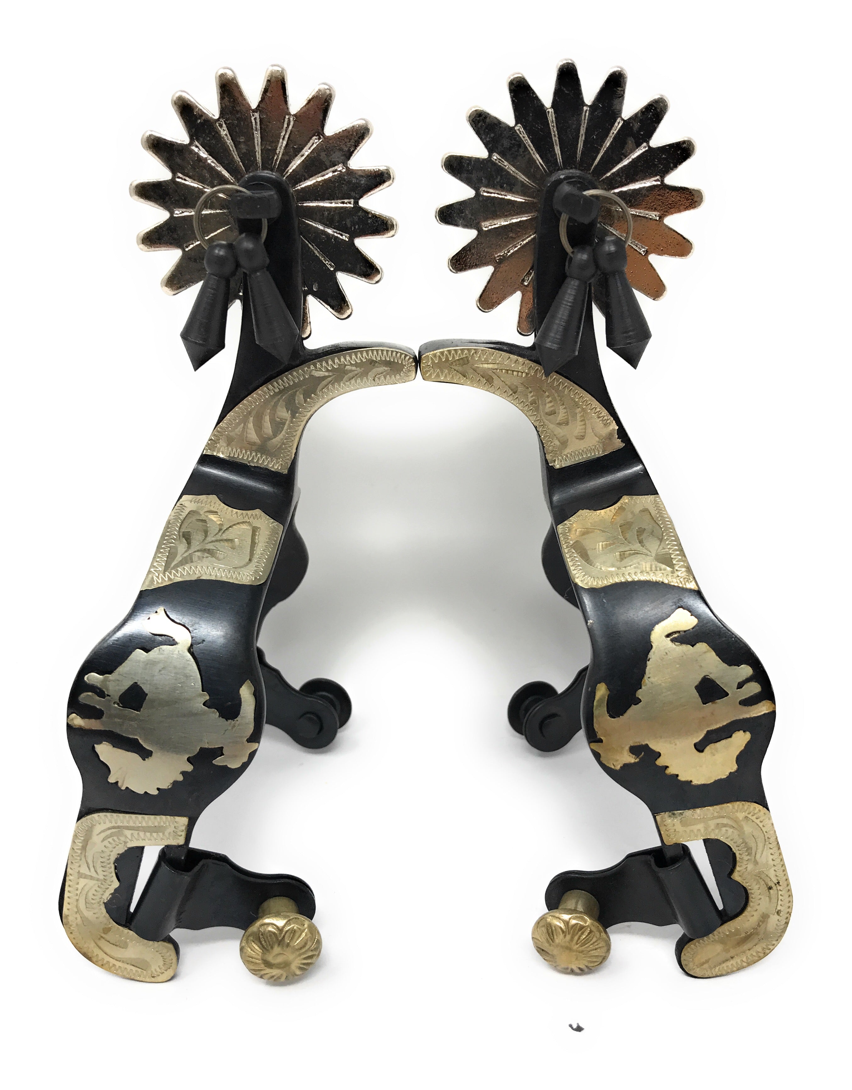 Bronc Riding Spurs 1 In AJ Tack Men's Antique Brown Bucking Bronc Spurs – Crutcher's Western