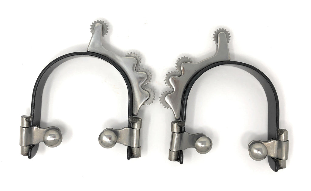 AJ Tack Ladies Black Horizontal Rowels Bumper Spurs