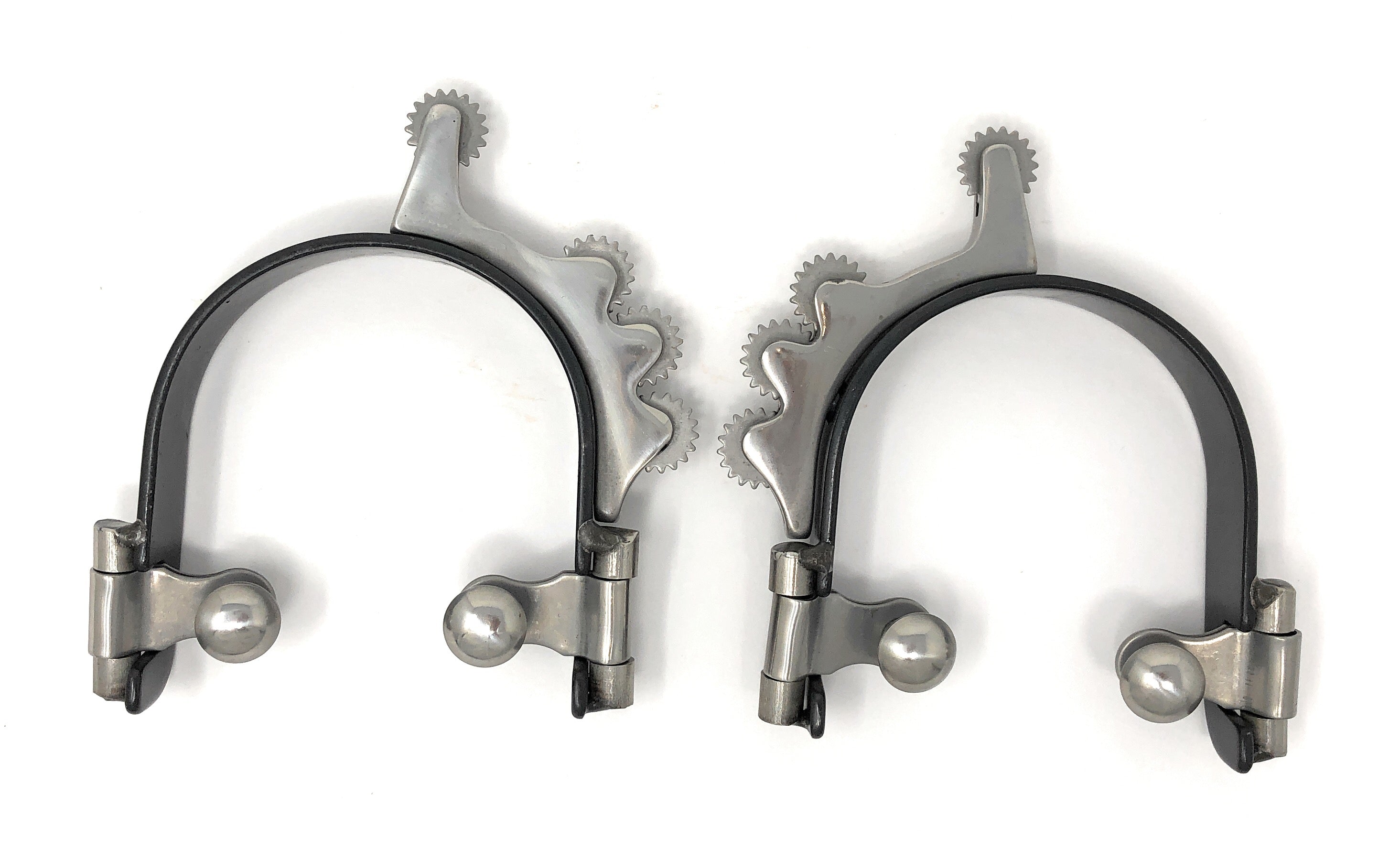 AJ Tack Ladies Black Horizontal Rowels Bumper Spurs