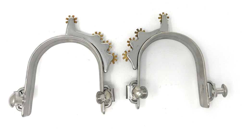 AJ Tack Men's Horizontal Brass Rowels Bumper Spurs
