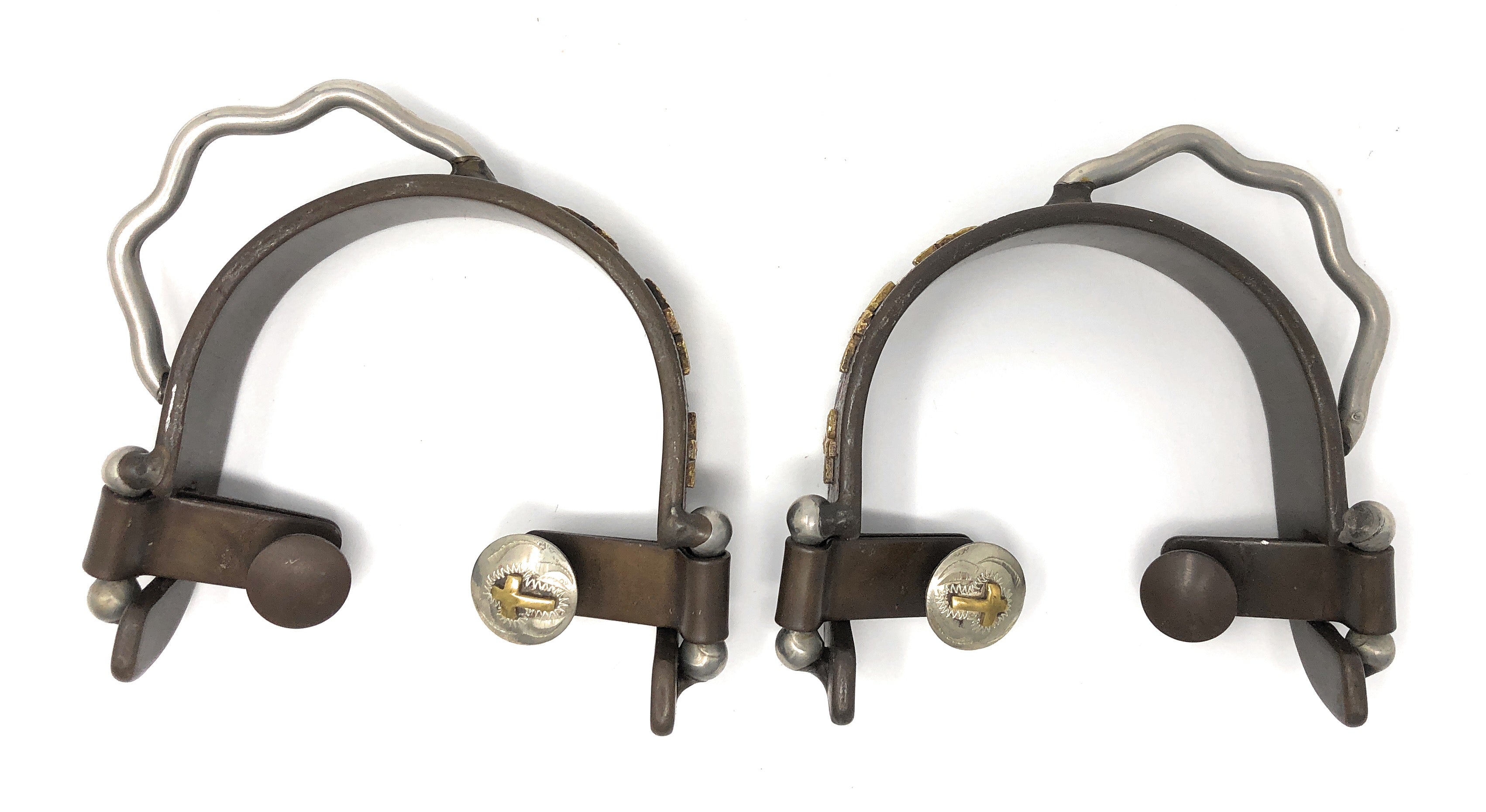 AJ Tack Ladies Antique Brown Three Cross Bumper Spurs