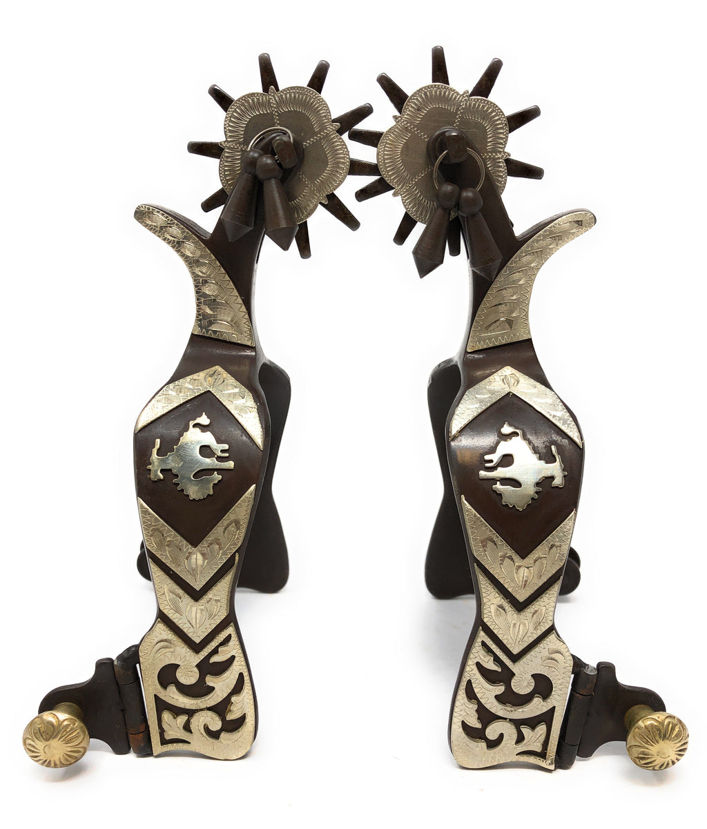 AJ Tack Men's Bucking Bronc Engraved Spurs