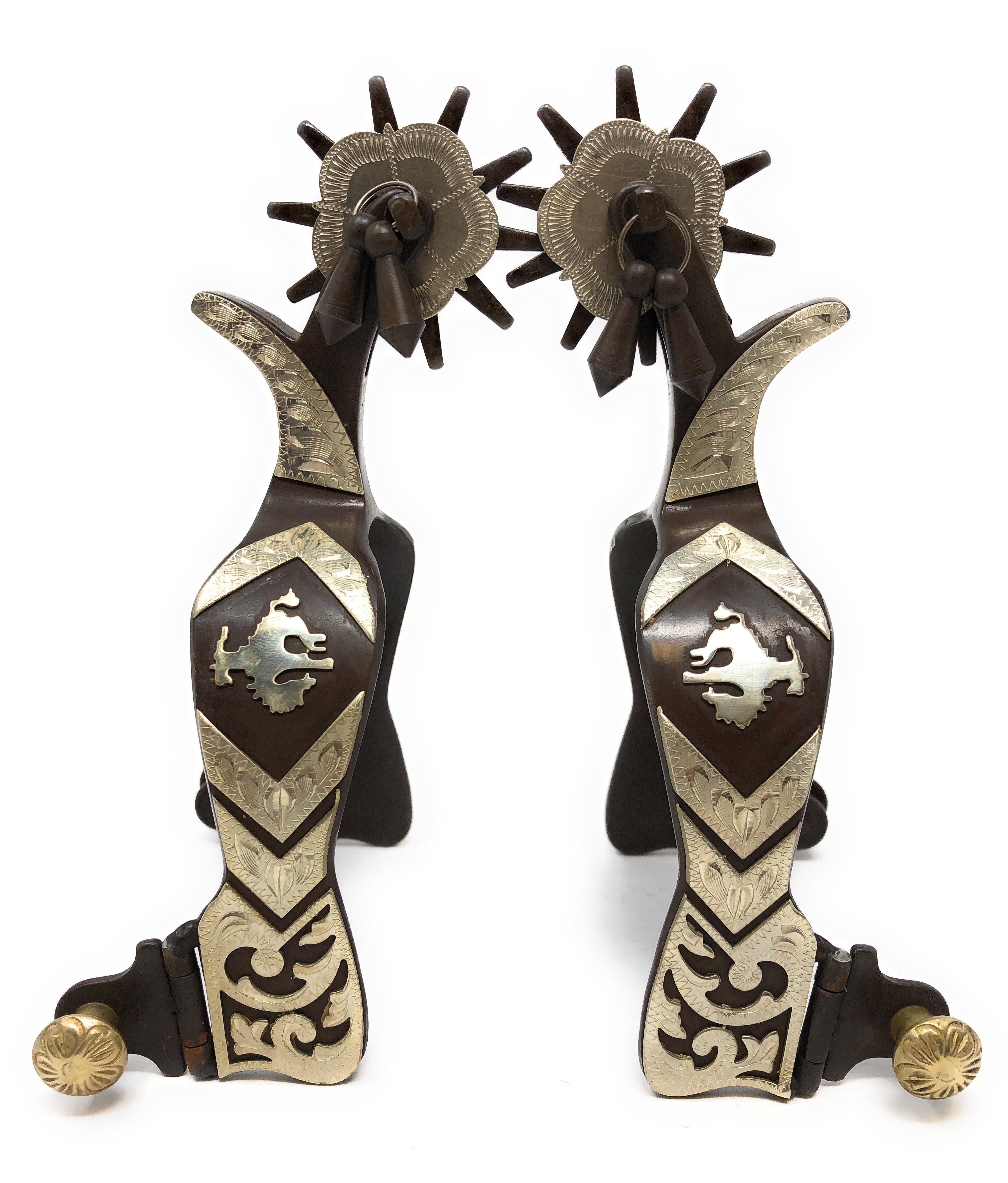 AJ Tack Men's Bucking Bronc Engraved Spurs
