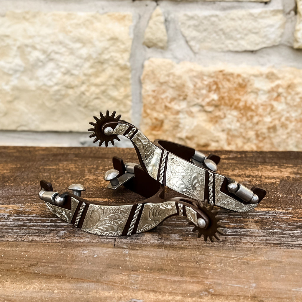 AJ Tack Ladies Antique Brown Western Spurs