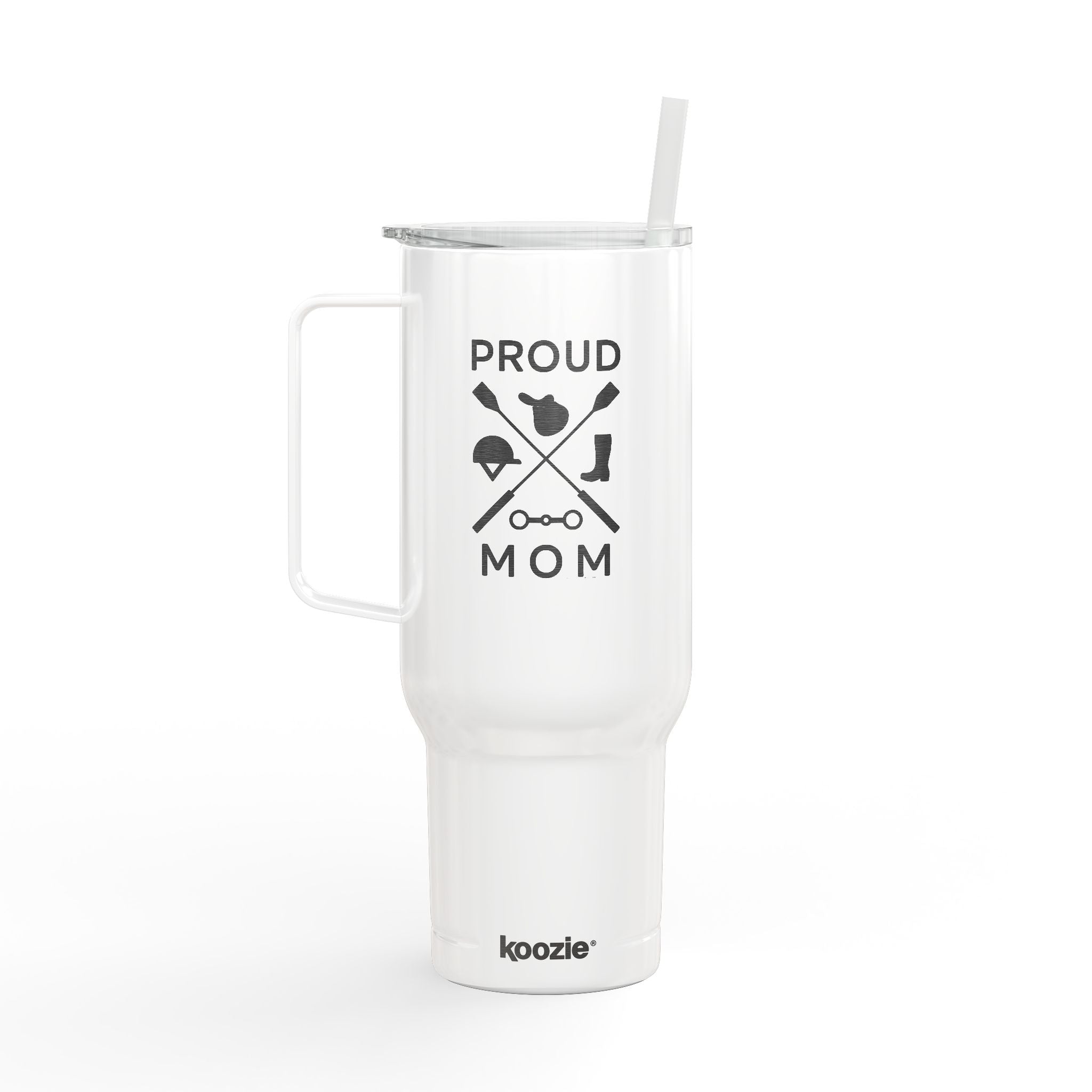 Insulated Tumbler with Lid, 40oz (Engraving) - Proud Mom - Crops Cross
