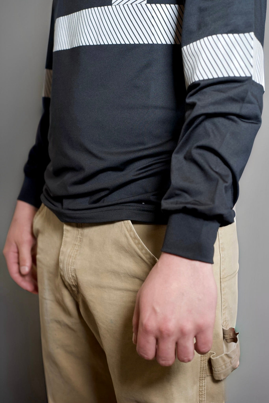 Non FR Hi-Vis Long Sleeve Men's Work Shirt - Black