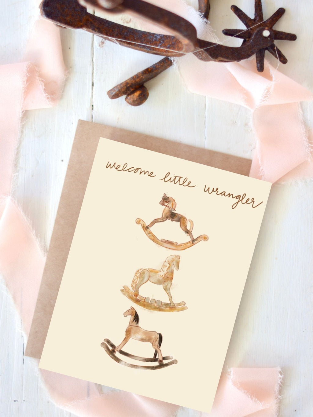 Welcome Little Wrangler Baby Western Card