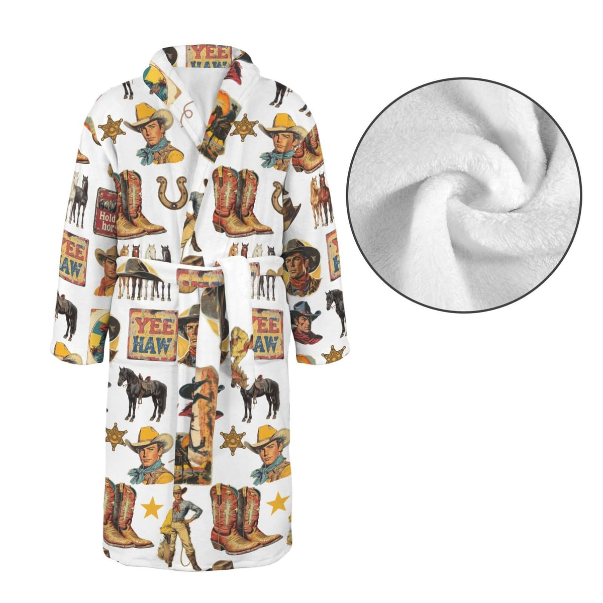 Western Robe Cowboy Collage Western Men's Bath Robe – Crutcher's Western