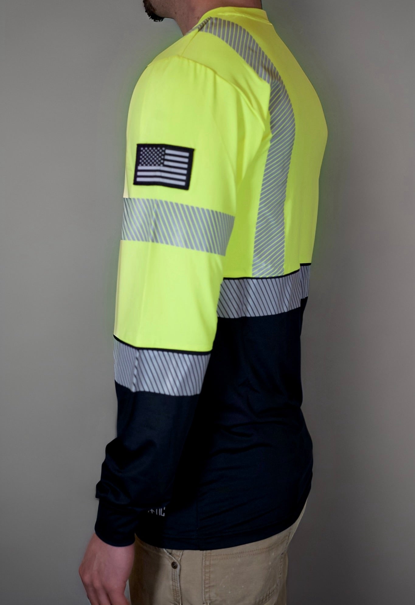 Non FR Hi-Vis Long Sleeve Men's Work Shirt - Neon