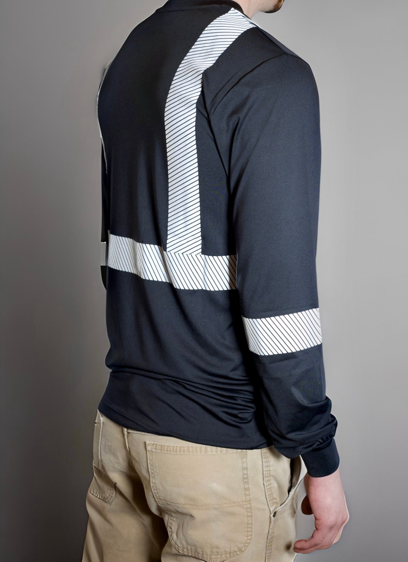 Non FR Hi-Vis Long Sleeve Men's Work Shirt - Black