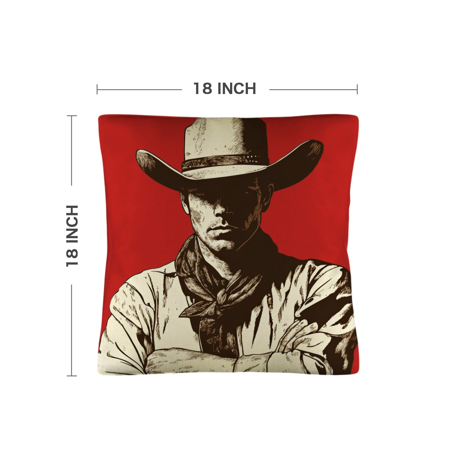 Serious Cowboy Throw Pillow Case Made in America