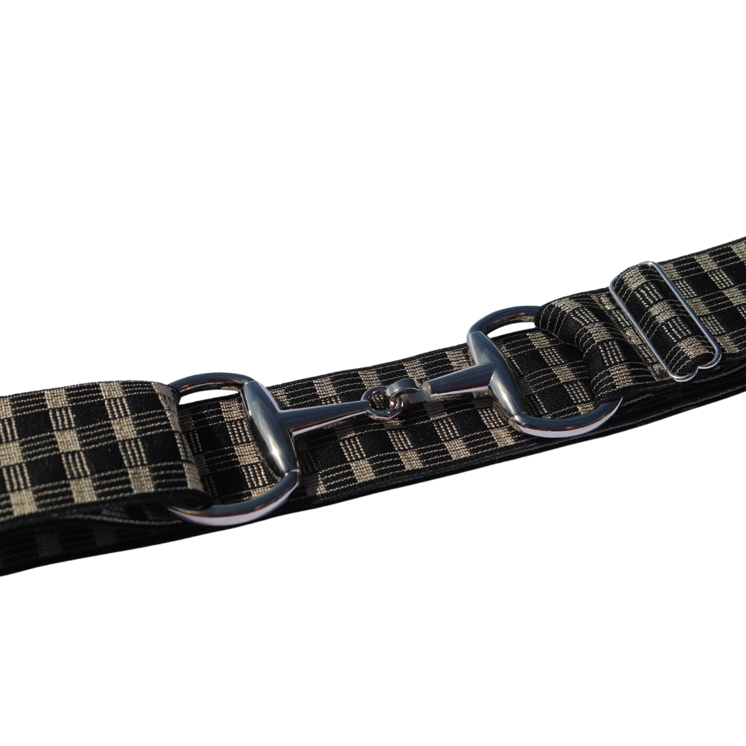 Snaffle Comfort Fit Belt - Black & White Checkered