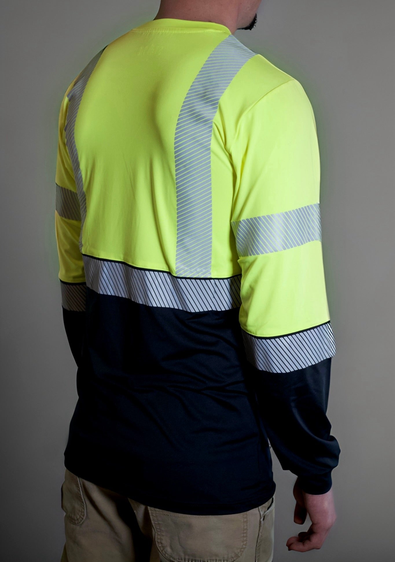 Non FR Hi-Vis Long Sleeve Men's Work Shirt - Neon