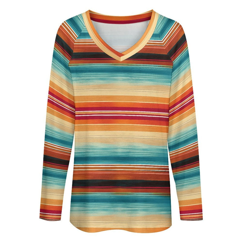 Baha Ranch Southwestern Serape Long Sleeve Top