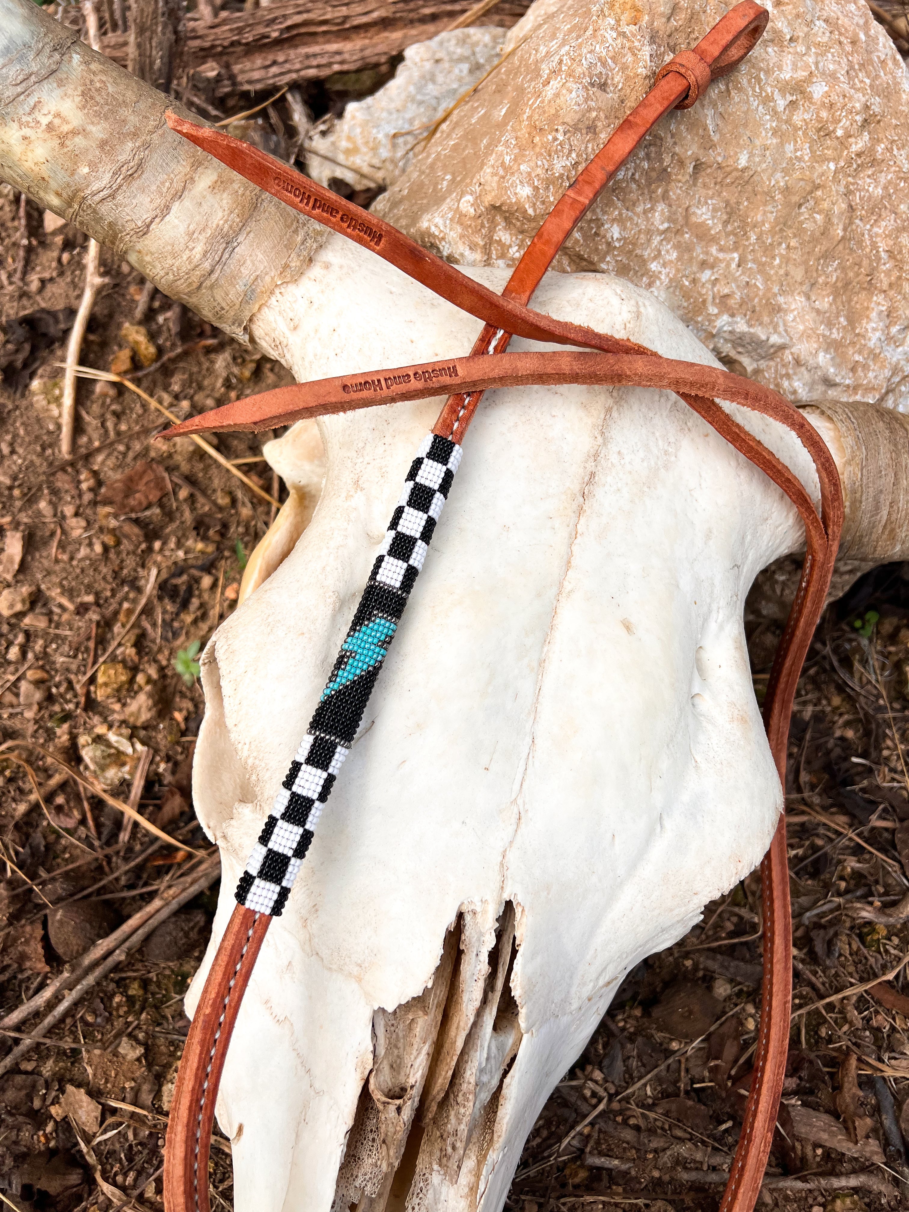 Checks Out Turquoise Bolt *Luxe* Beaded Over Under Whip