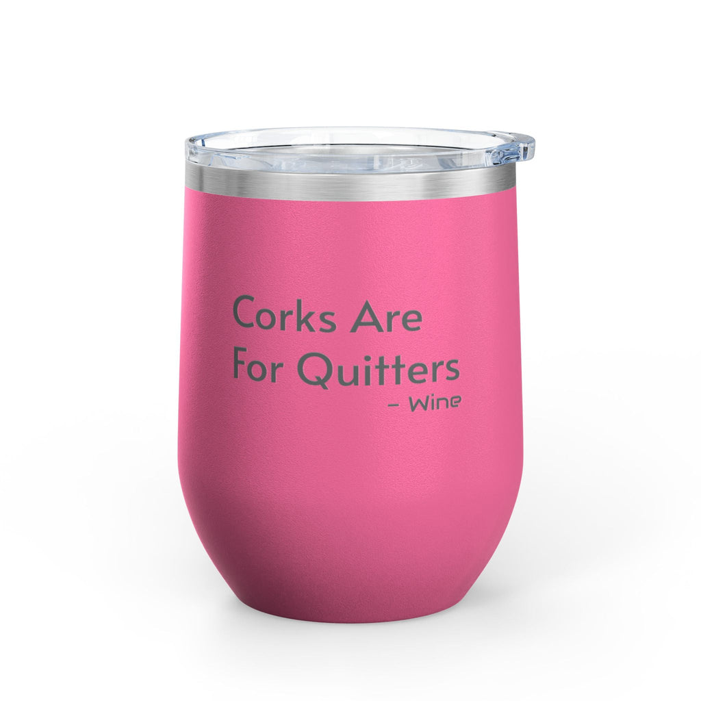 Wine Tumbler, 12oz - Corks/Quitters - Pastels