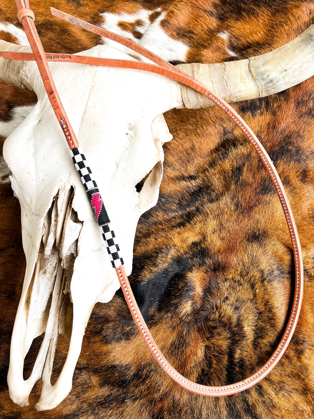Checks Out Pink Bolt *Luxe* Beaded Over Under Whip