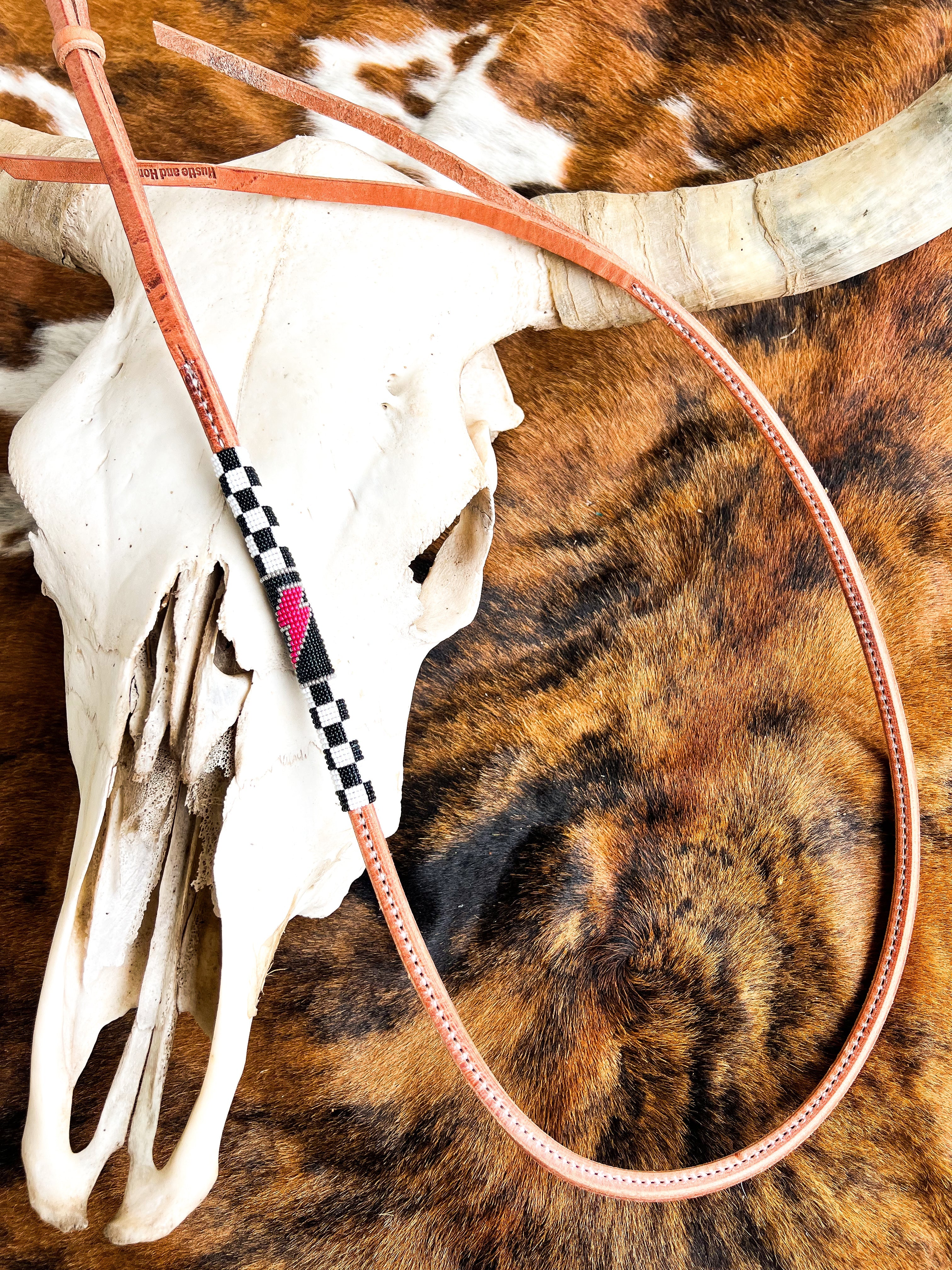 Checks Out Pink Bolt *Luxe* Beaded Over Under Whip