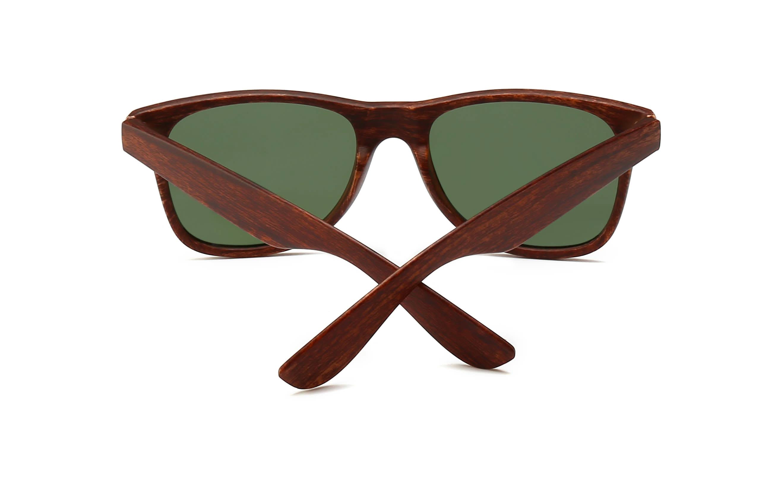 Polarized Wood Prints Square Sunglasses