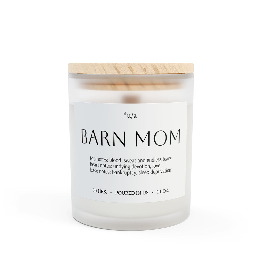 Frosted Glass Candle, 11oz - Barn Mom