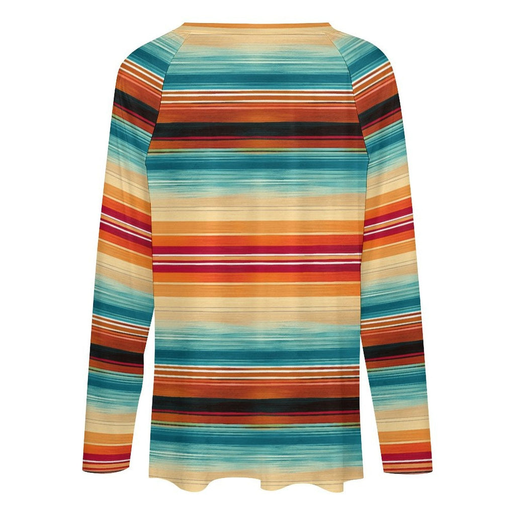 Baha Ranch Southwestern Serape Long Sleeve Top