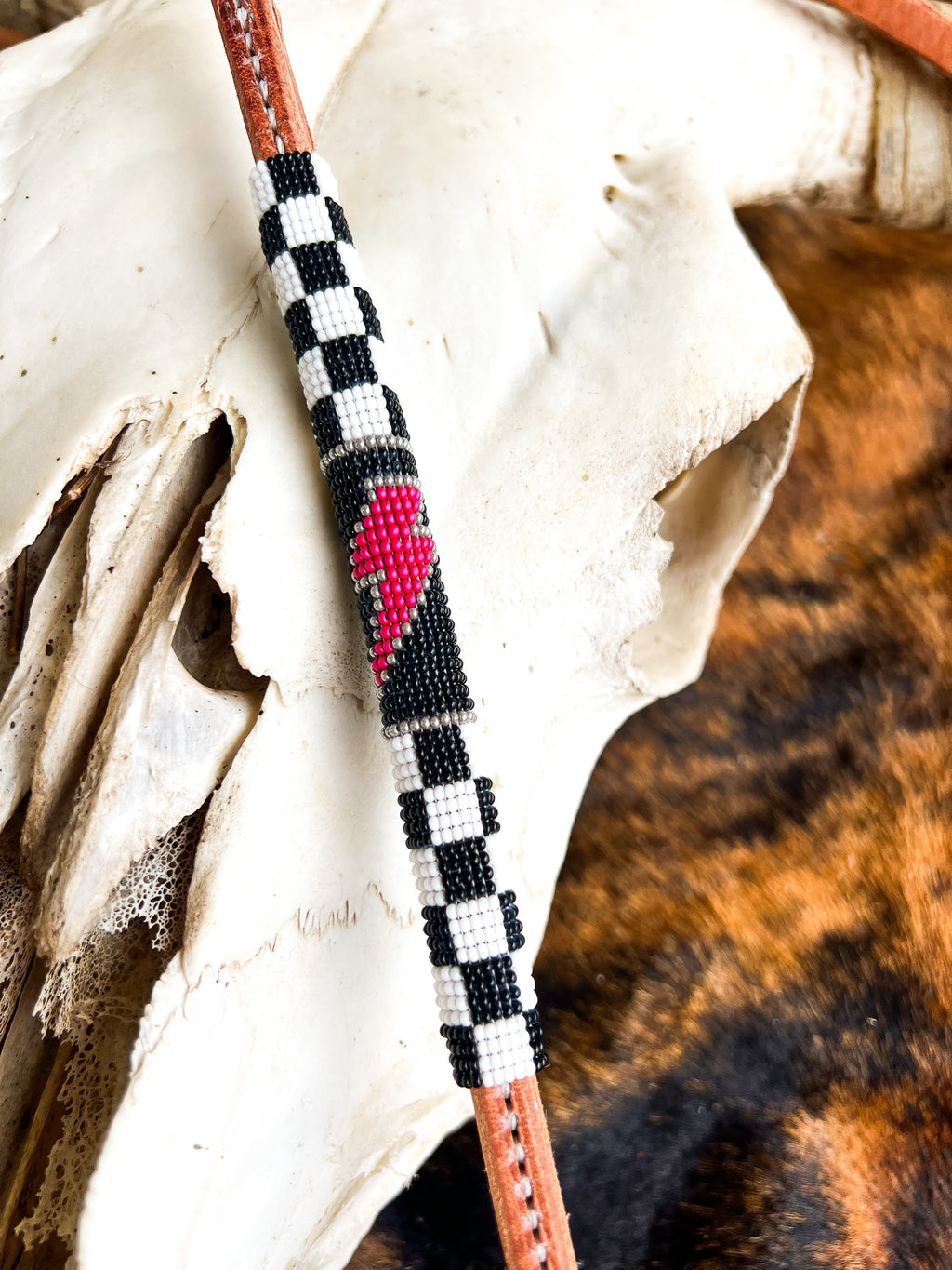 Checks Out Pink Bolt *Luxe* Beaded Over Under Whip