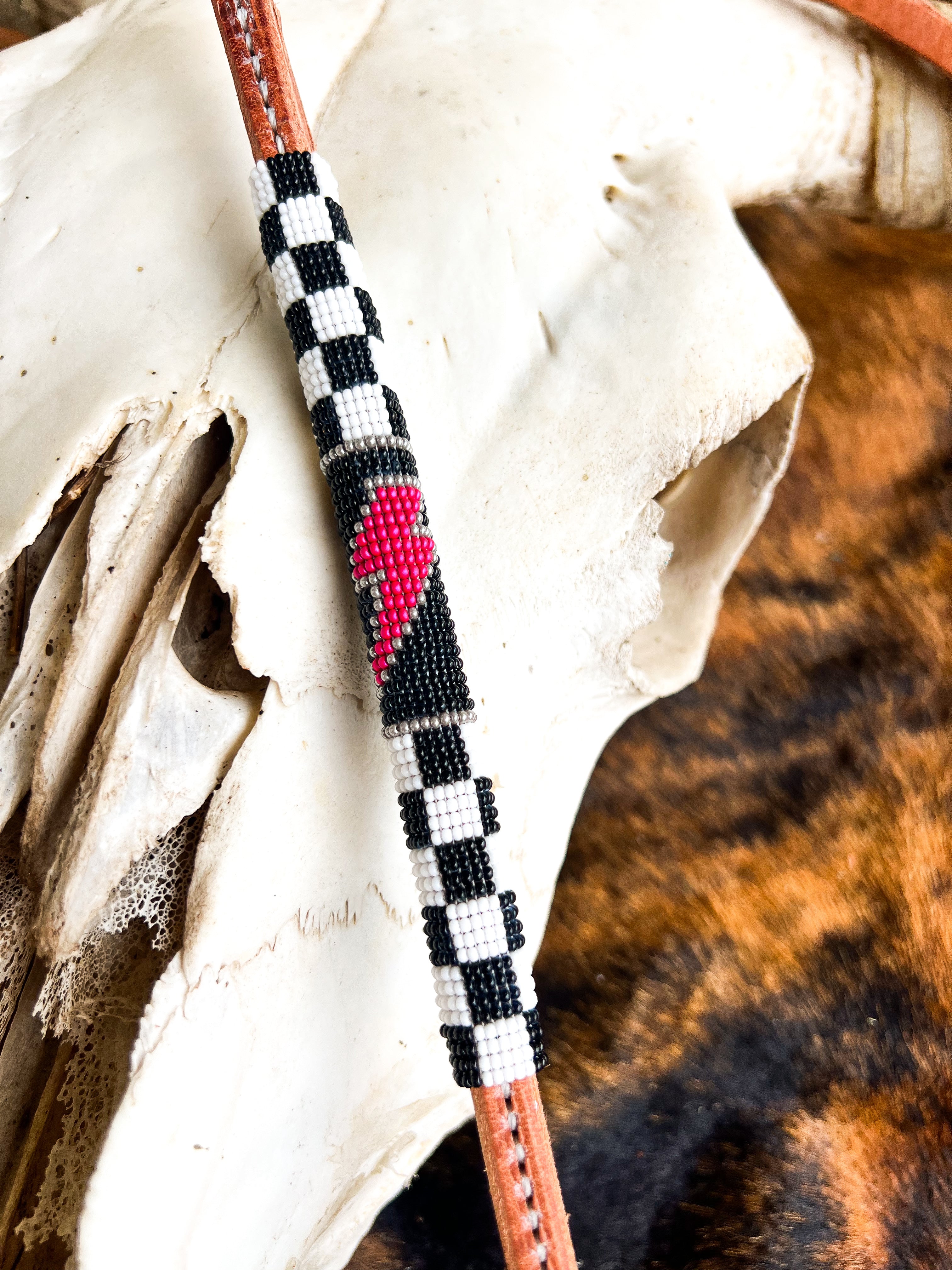 Checks Out Pink Bolt *Luxe* Beaded Over Under Whip