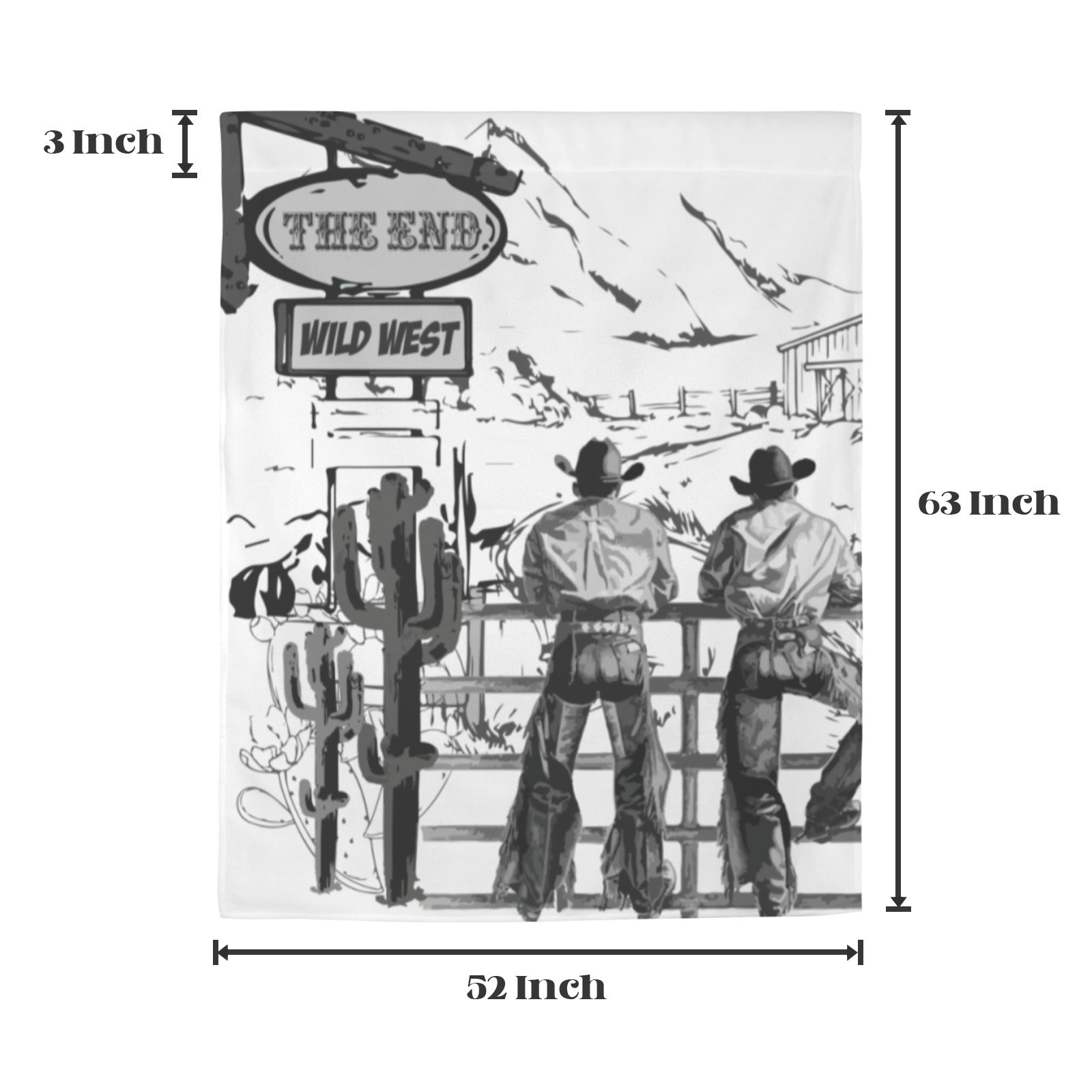 Cowboy Ranch Window Curtain 52"x63" Made in America