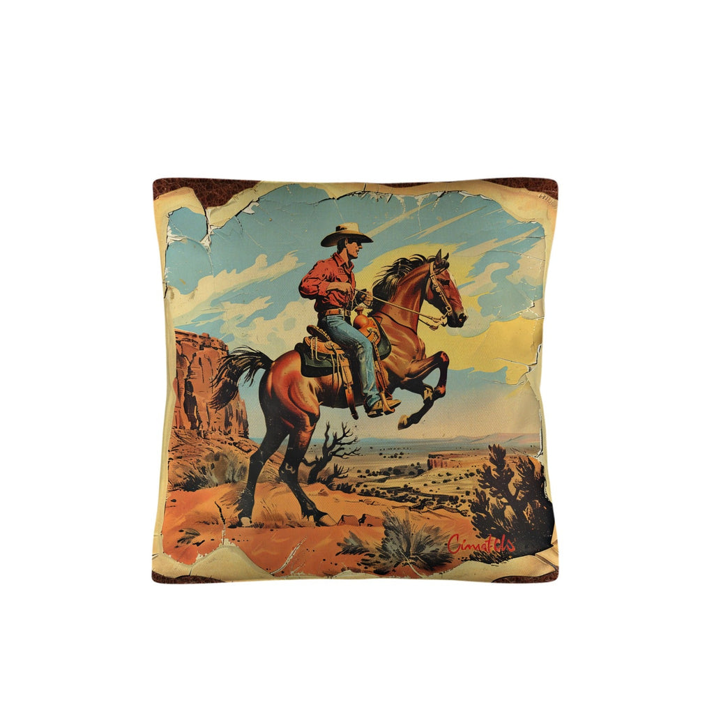 Vintage Cowboy Pillow Case Made in America