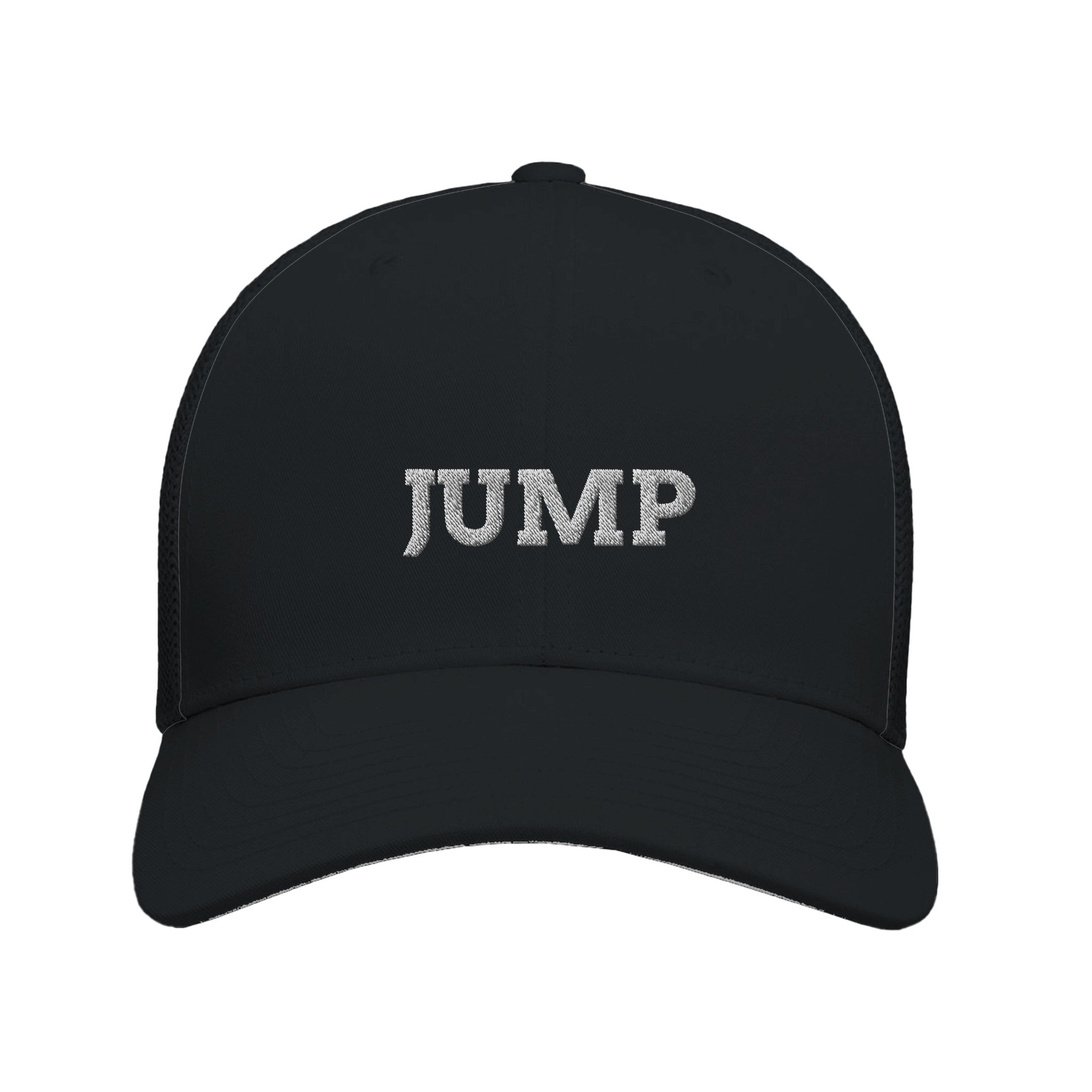 Adult 6-Panel Trucker Cap | Flexfit 6511 Black - JUMP